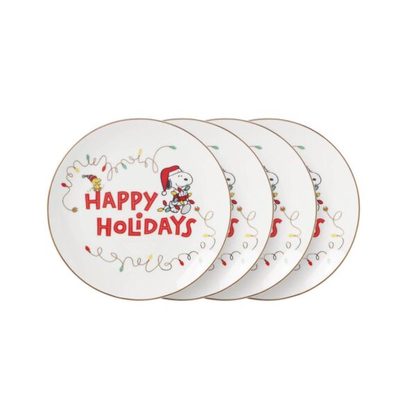 Lenox Peanuts Snoopy Christmas 4-pc. Accent Plate Set