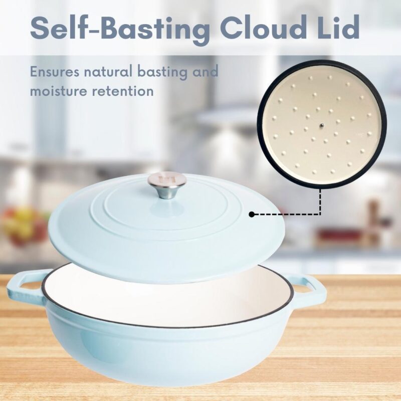 Lexi Home 5 Qt Round Enameled Dutch Oven Braiser - Image 5