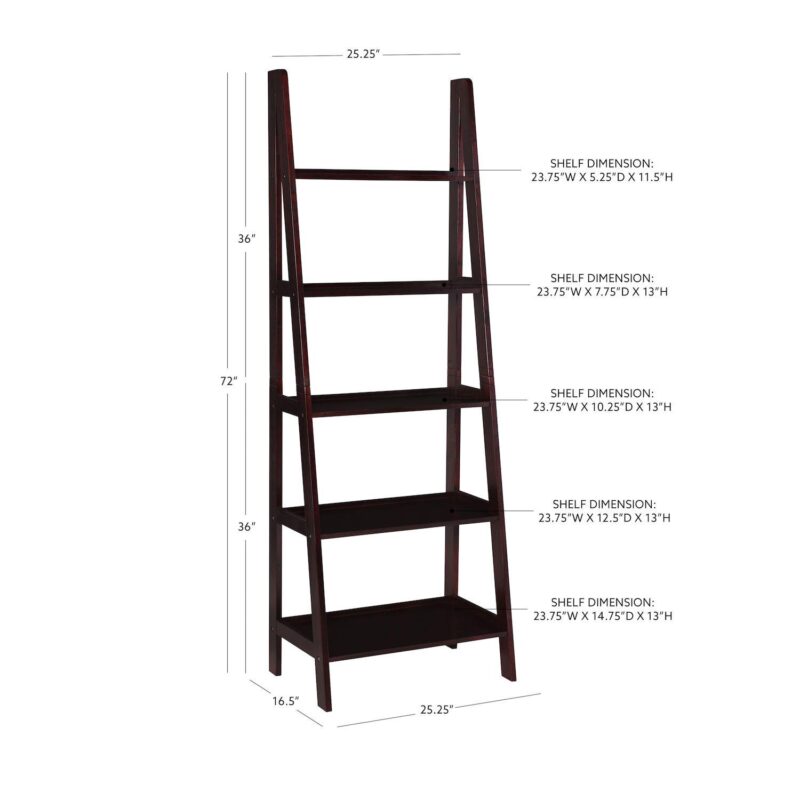 Linon 5-Tier Bookshelf - Image 7