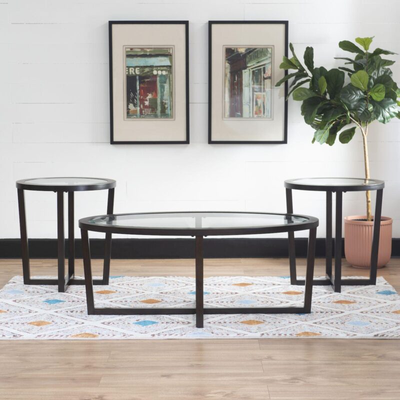 Linon Barnett Coffee And End Table 3-Piece Set - Image 2