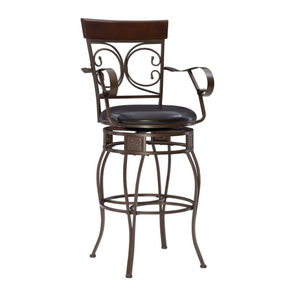 Linon Beeson Big and Tall Swivel Bar Stool