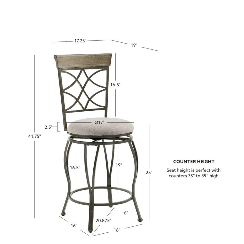Linon Curves Metal Counter Stool - Image 9