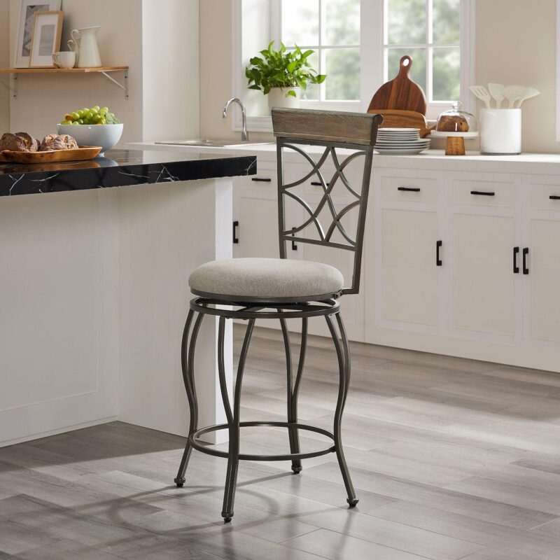 Linon Curves Metal Counter Stool - Image 2