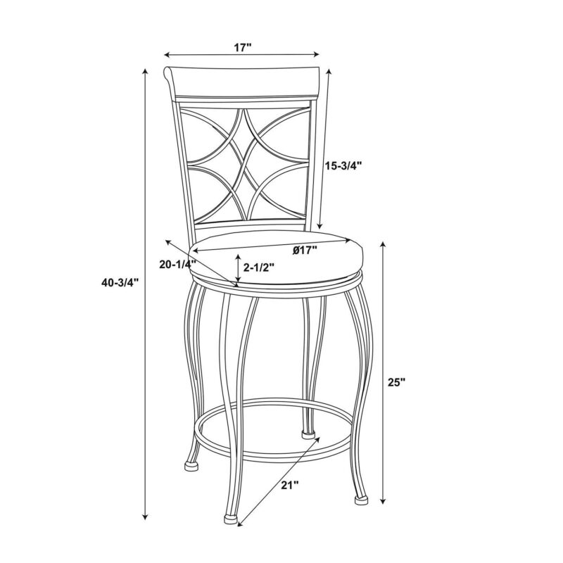 Linon Curves Swivel Counter Stool - Image 4