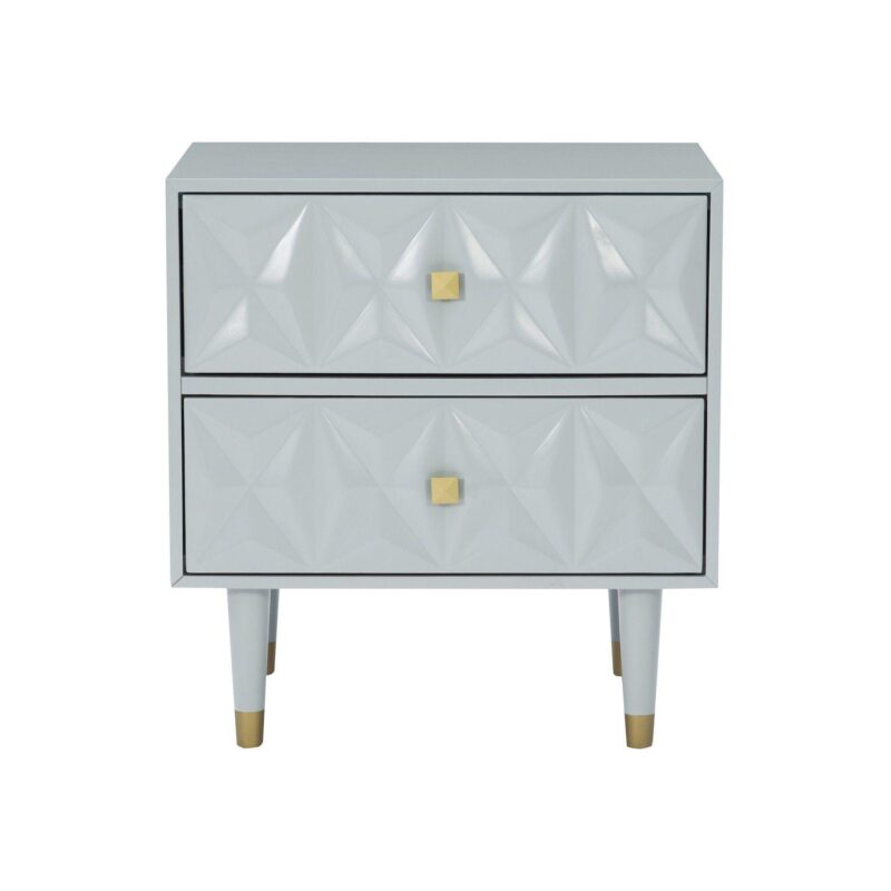 Linon Geometric Texture Nightstand End Table - Image 2