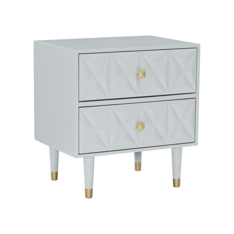 Linon Geometric Texture Nightstand End Table - Image 11