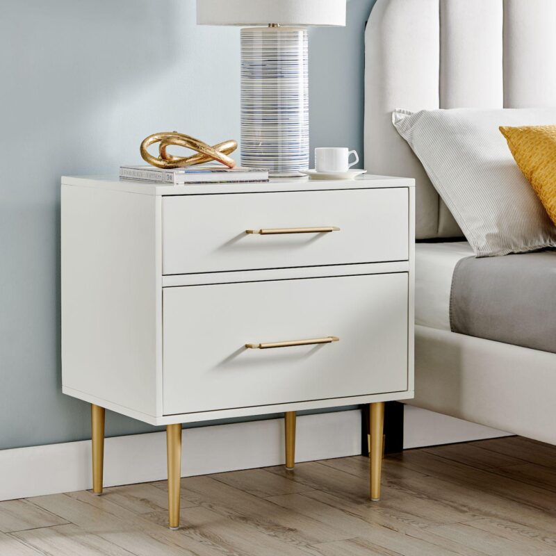 Linon Gloria Two Drawer Nightstand - Image 2