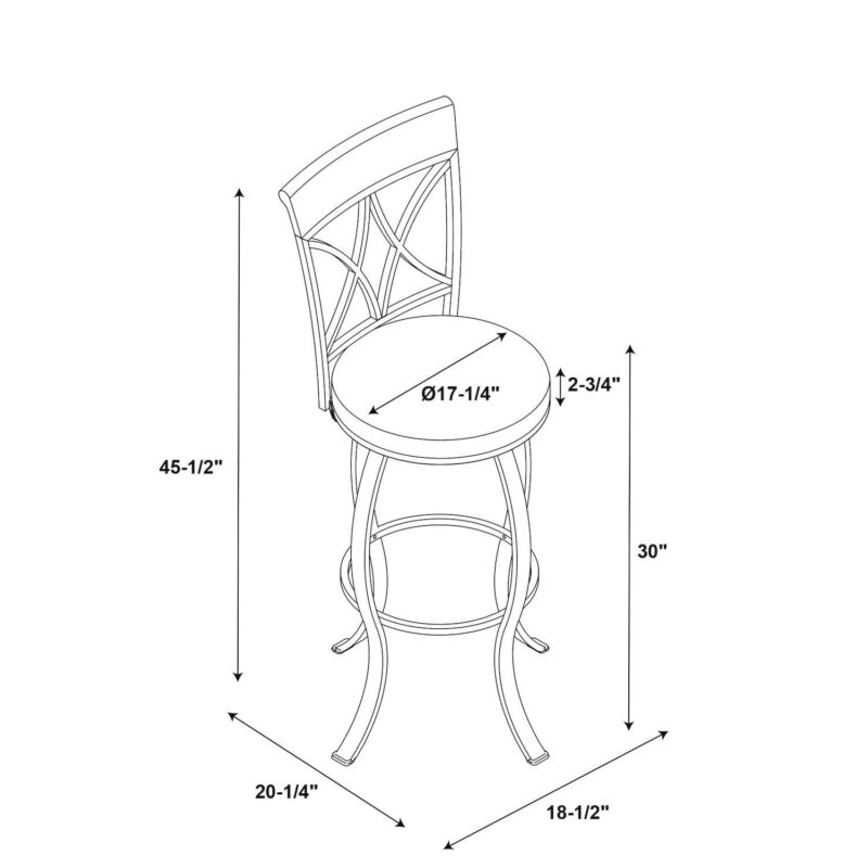 Linon Hamilton Swivel Bar Stool - Image 9