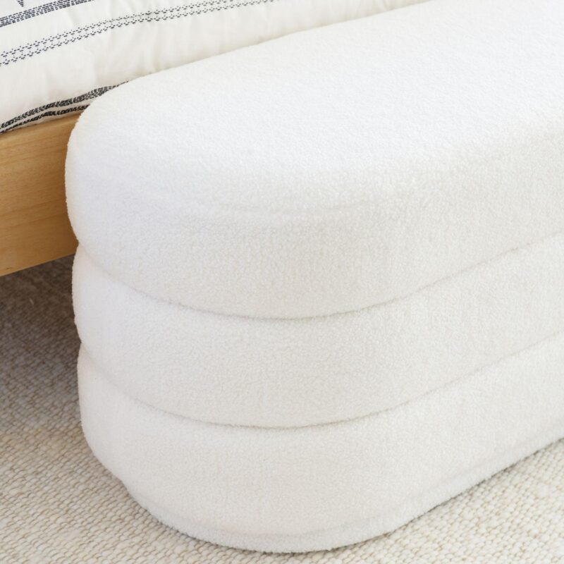 Linon Lorilynn Oblong Sherpa Ottoman - Image 5
