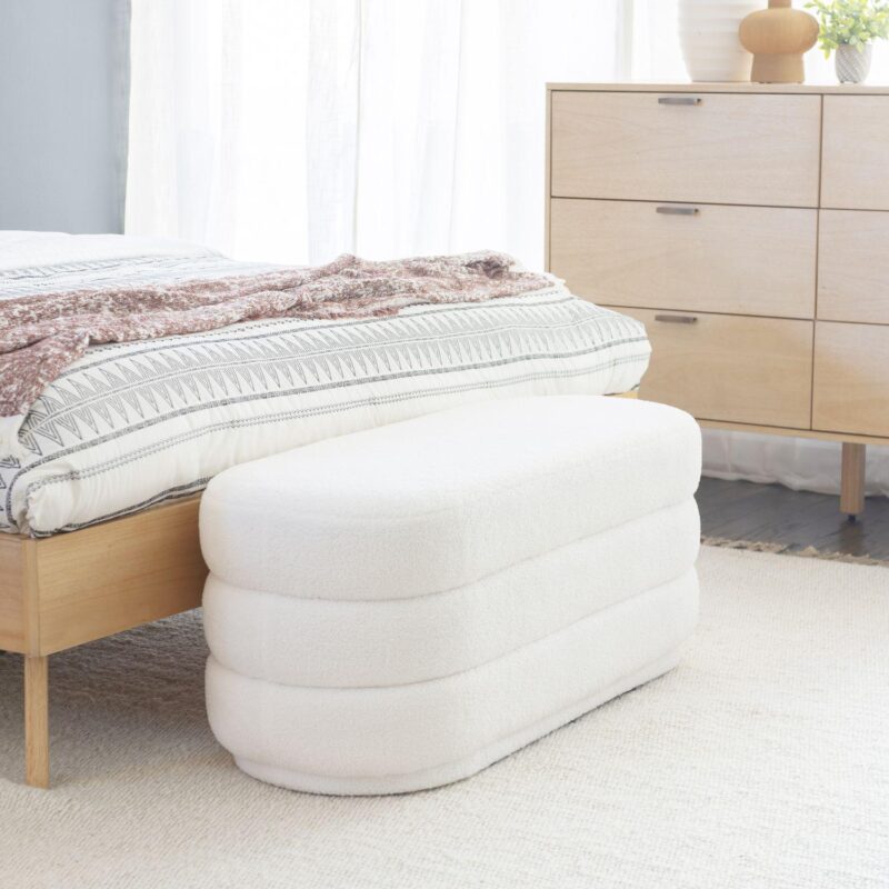 Linon Lorilynn Oblong Sherpa Ottoman - Image 2