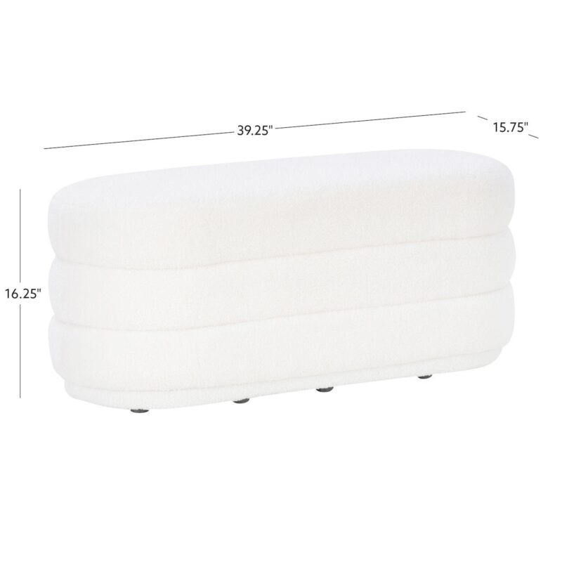 Linon Lorilynn Oblong Sherpa Ottoman - Image 8