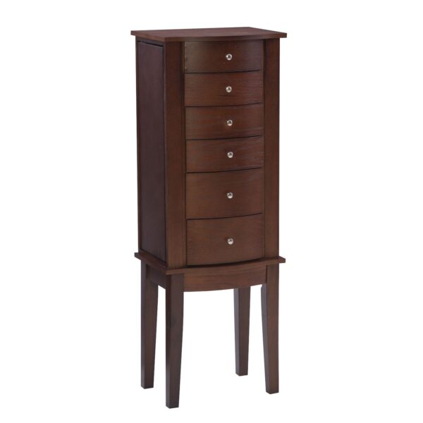 Linon Maddie Espresso 5 Drawer Jewelry Armoire