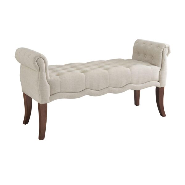 Linon Madison Rolled Arm Tufted Bench