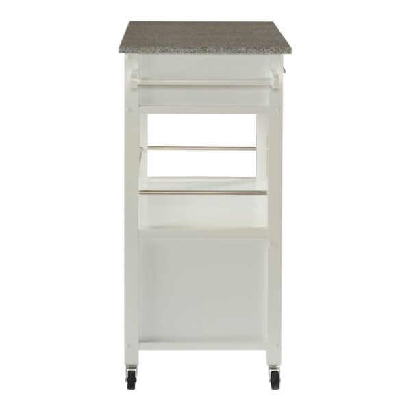 Linon Mitchell Black Kitchen Cart with Granite Top