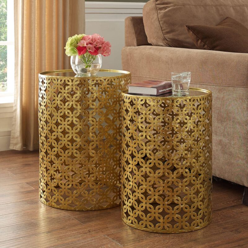 Linon Round Nested Tables 2-piece Set - Image 2