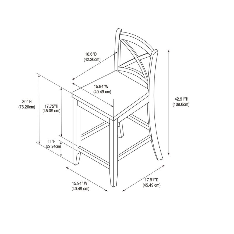 Linon X Back Bar Stool - Image 8