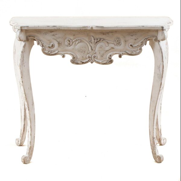 LuxenHome Vintage Off White Wood Console And Entry Table