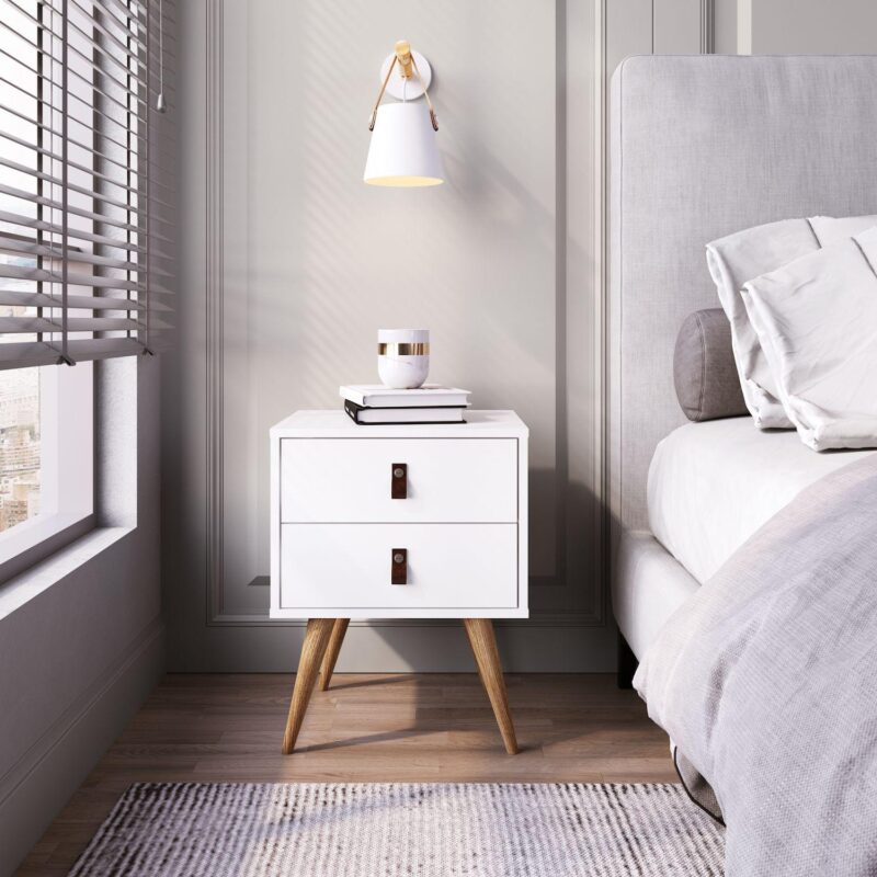 MANHATTAN COMFORT Amber 2-Drawer Nightstand Table 2-piece Set - Image 5