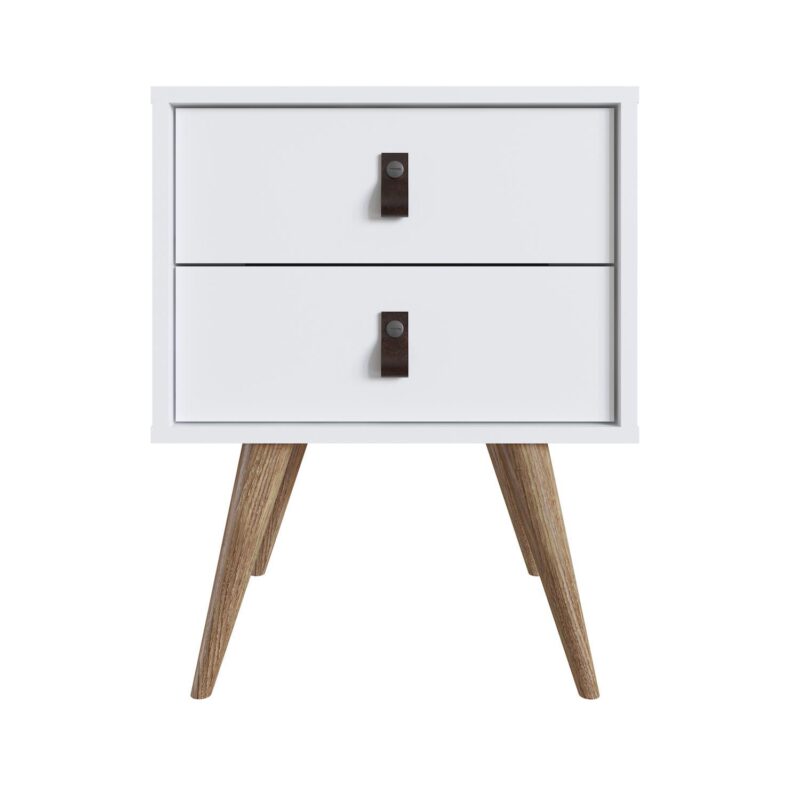 MANHATTAN COMFORT Amber 2-Drawer Nightstand Table 2-piece Set - Image 6