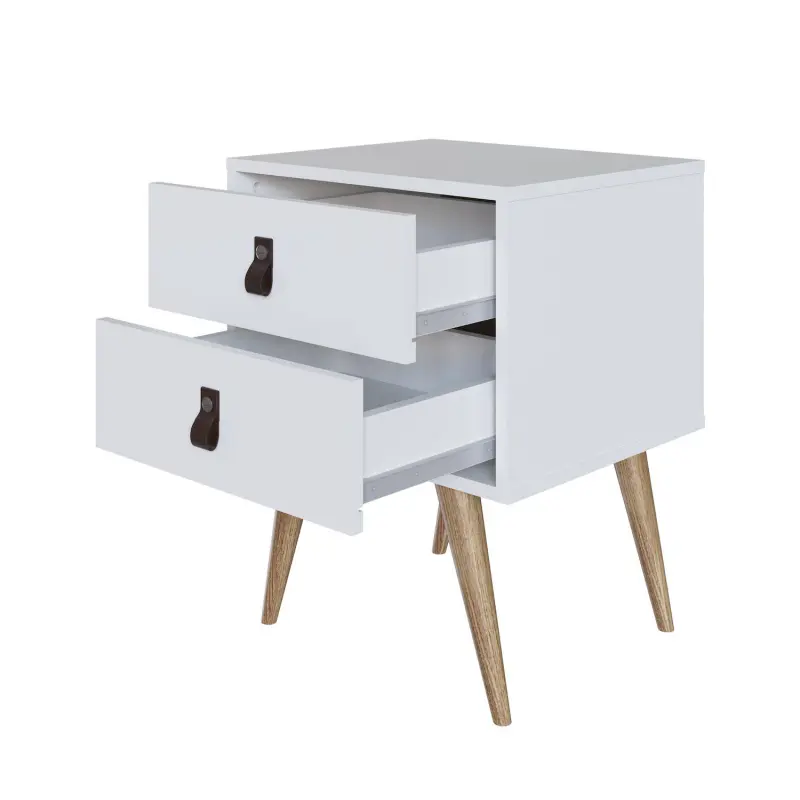 MANHATTAN COMFORT Amber 2-Drawer Nightstand Table 2-piece Set - Image 8