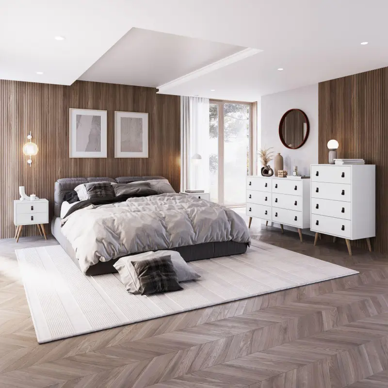 MANHATTAN COMFORT Amber 2-Drawer Nightstand Table 2-piece Set - Image 9
