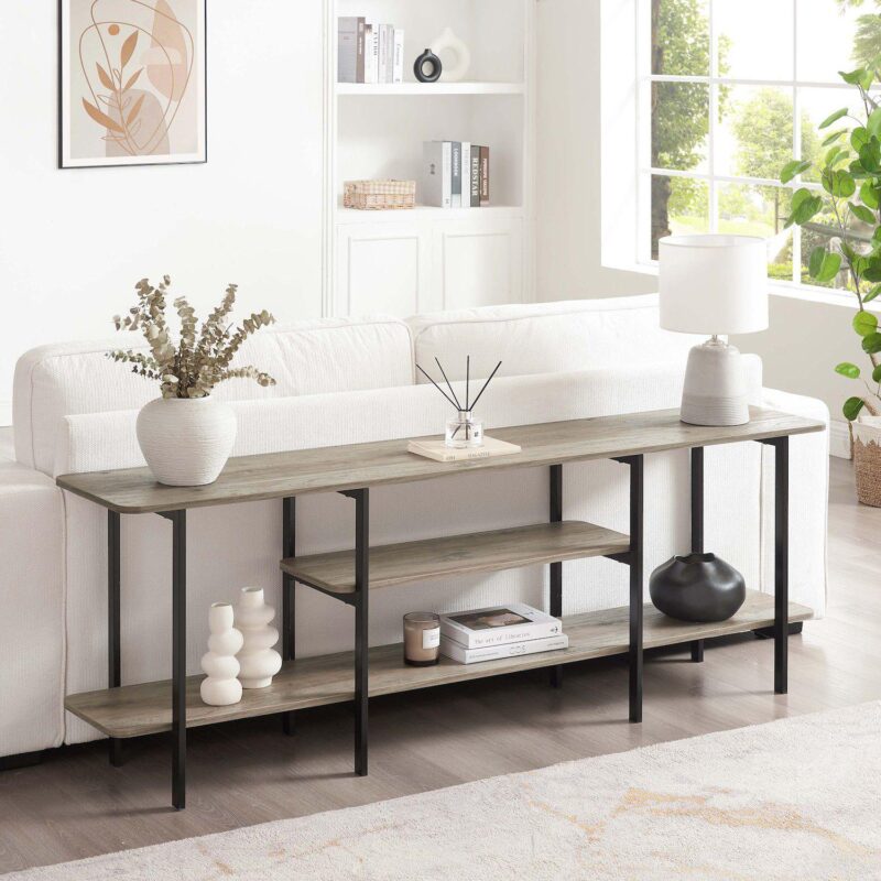 MANHATTAN COMFORT Celine 70.86  Modern 3-Shelf Console Table - Image 3