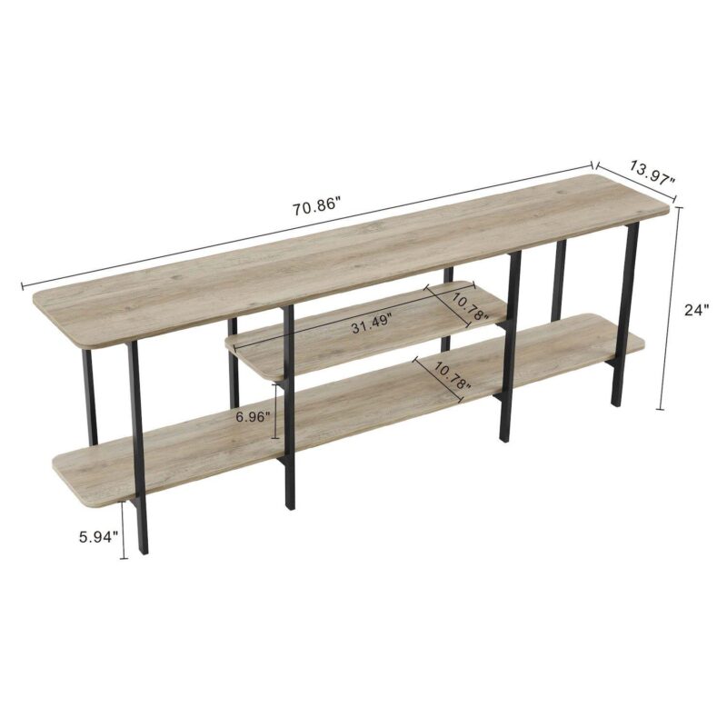 MANHATTAN COMFORT Celine 70.86  Modern 3-Shelf Console Table - Image 11