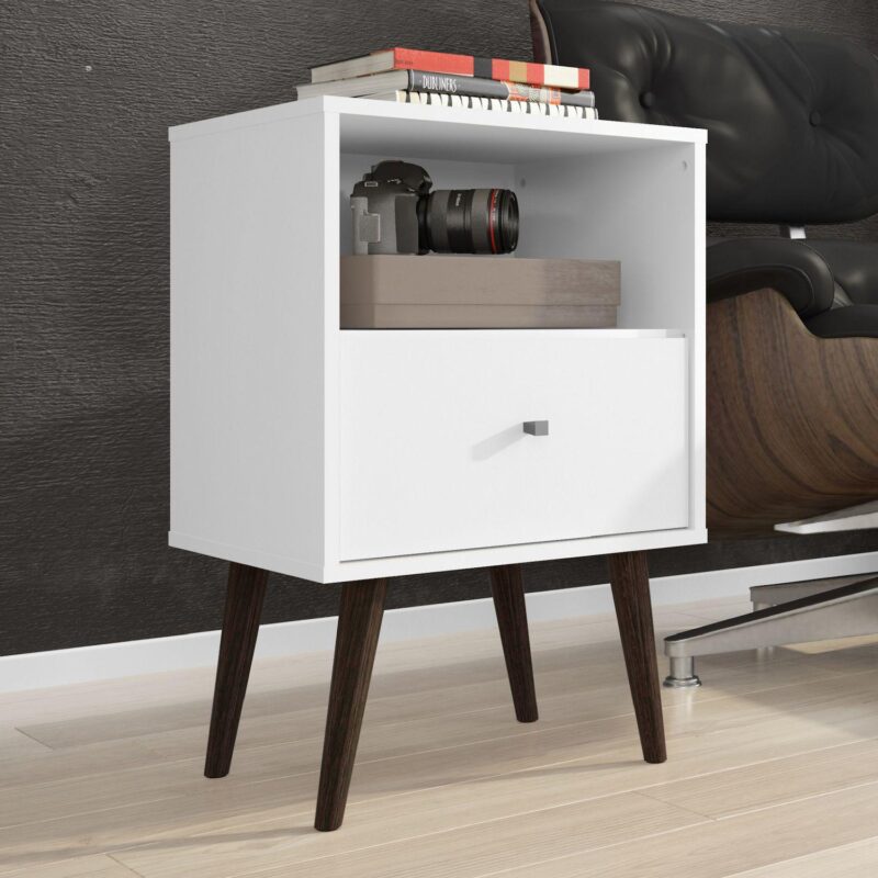 MANHATTAN COMFORT Liberty Mid-Century Modern Nightstand Table - Image 2