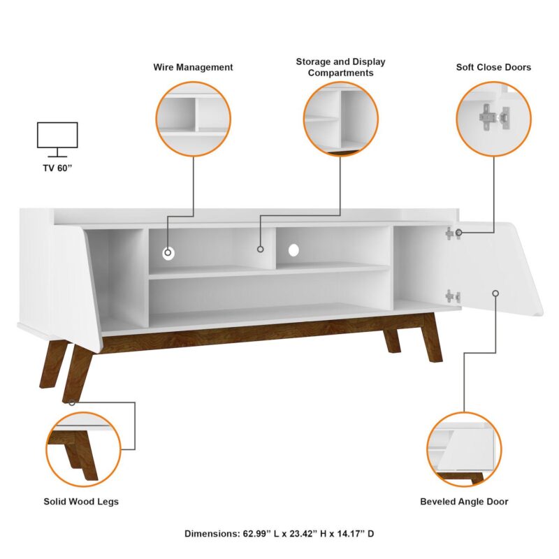 MANHATTAN COMFORT Marcus Mid-Century Modern TV Stand - Image 4