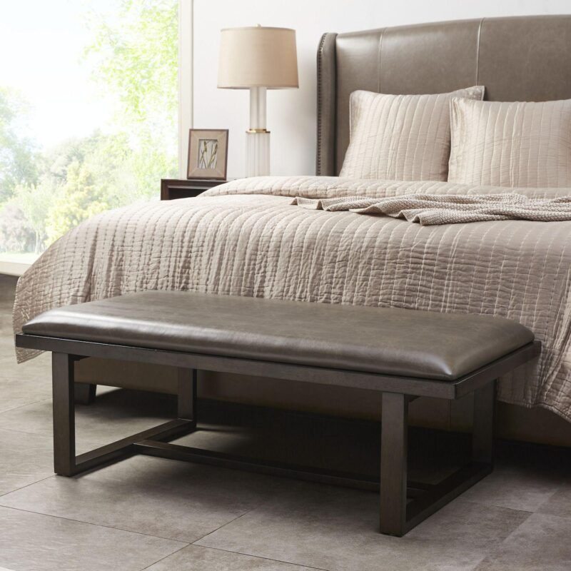 Madison Park Conner Upholstered Rectangular Cocktail Bench - Image 2