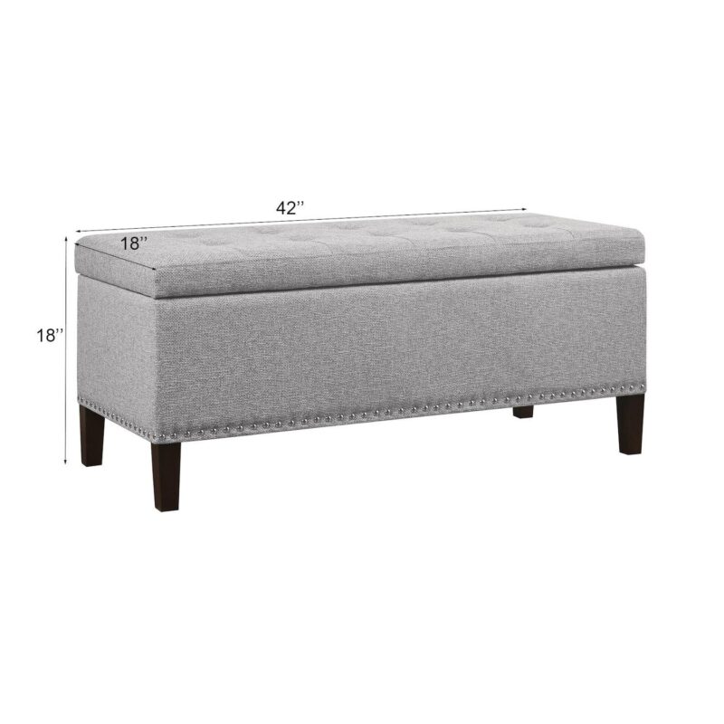 Madison Park Frances Tufted Storage Ottoman - Image 7