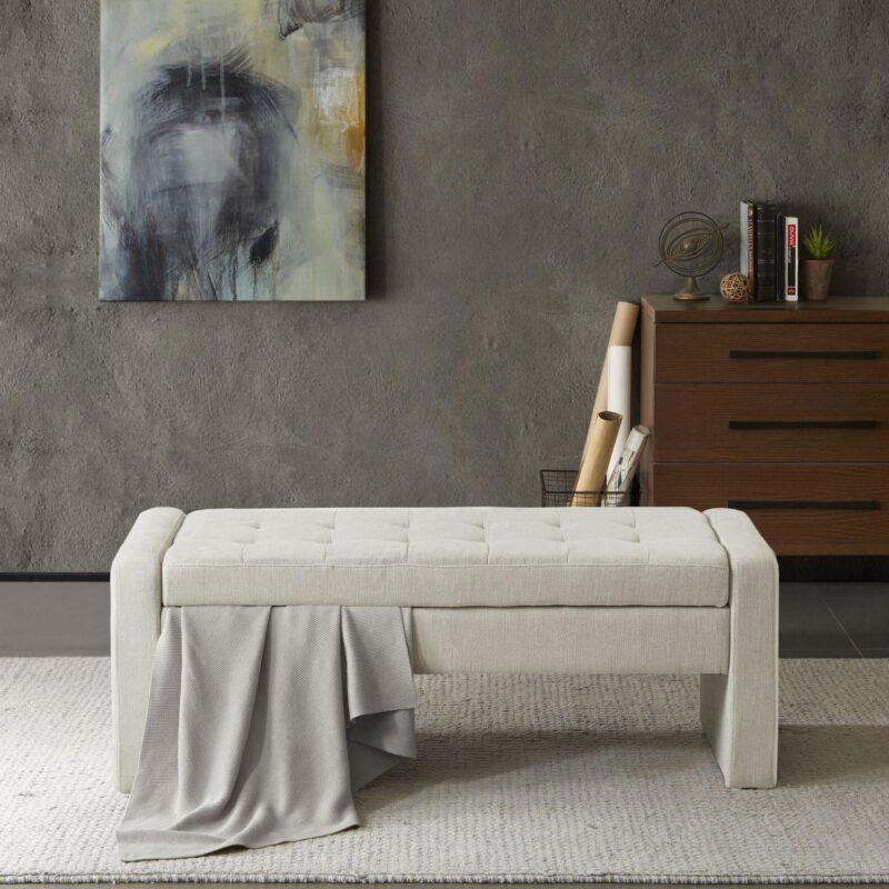 Madison Park Payden Tufted Storage Ottoman - Image 2