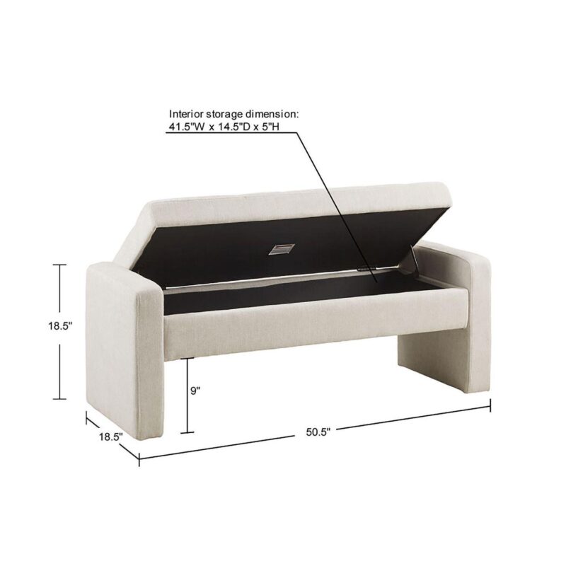 Madison Park Payden Tufted Storage Ottoman - Image 8