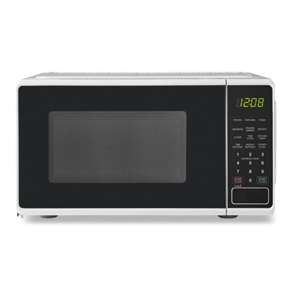 Mainstays 0.7 Cu ft Countertop Microwave Oven, 700 Watts, White, New