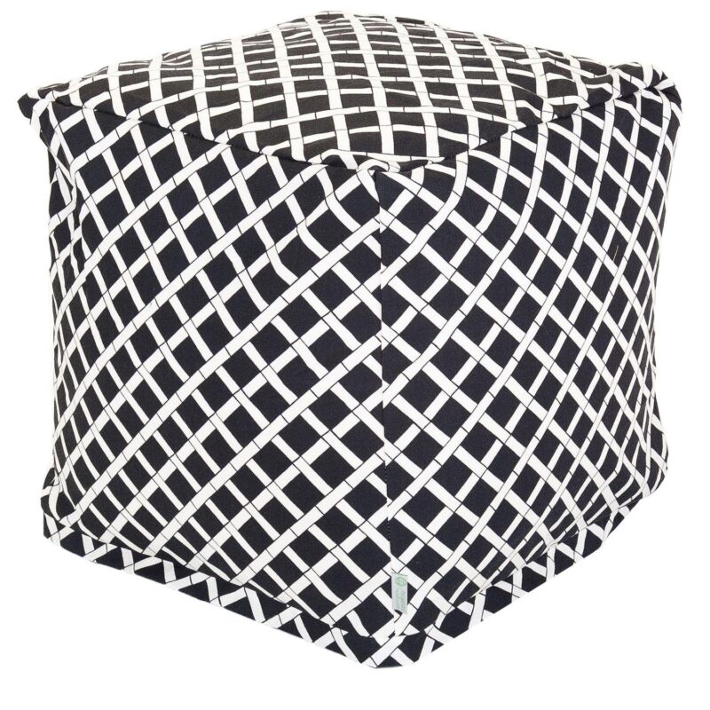 Majestic Home Goods Geometric Indoor Outdoor Small Cube Ottoman - Image 3