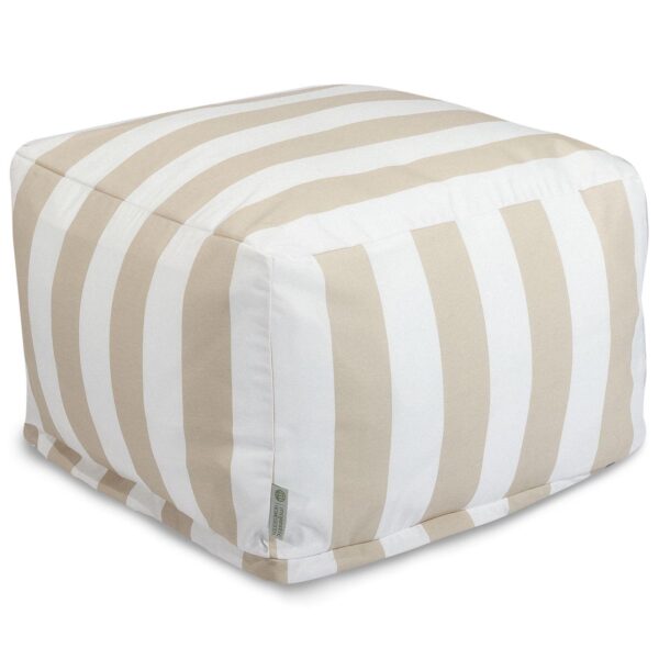 Majestic Home Goods Vertical Stripe Indoor / Outdoor Pouf Ottoman