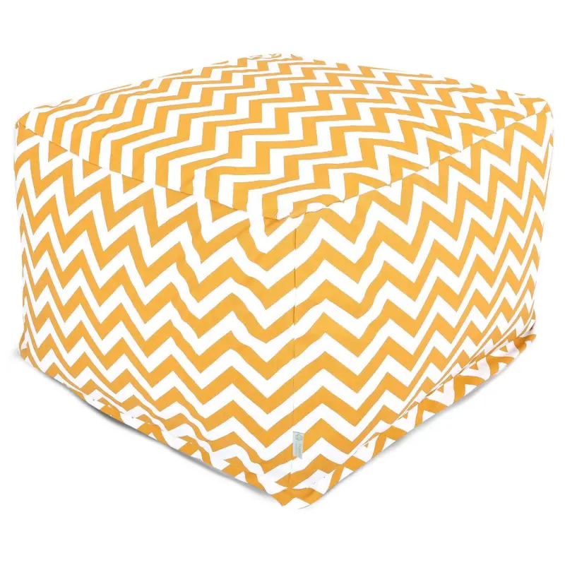 Majestic Home Goods Chevron Indoor Outdoor Large Ottoman - Image 2