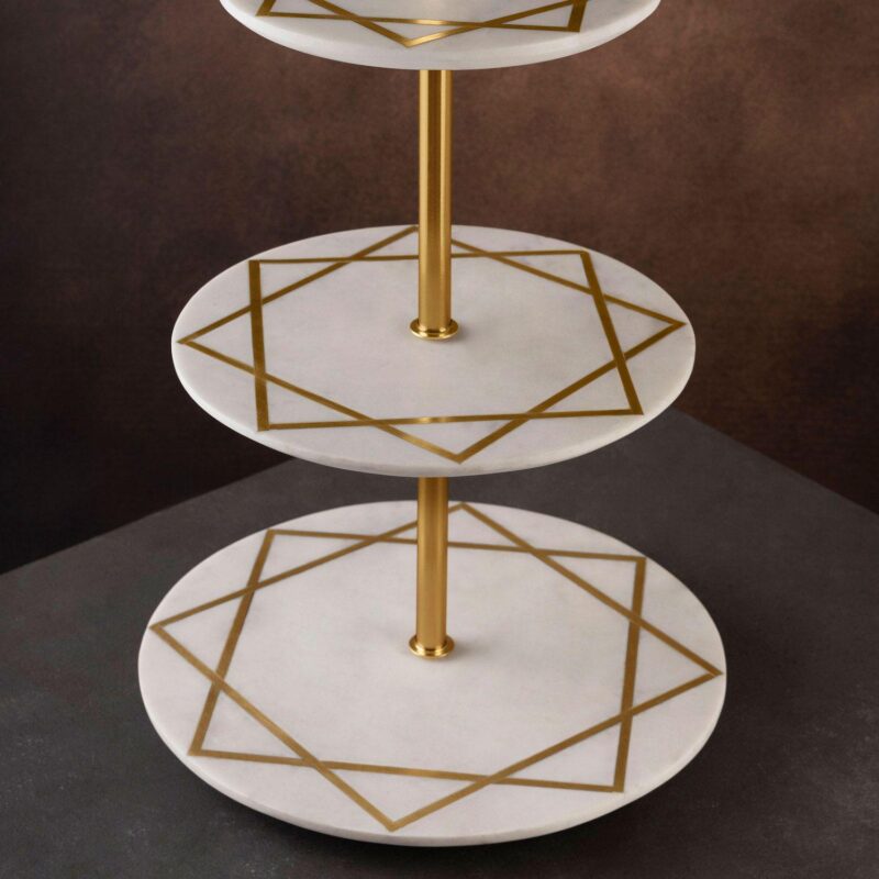 Marbella Three Tier Marble Cake Stand - Large - Image 3