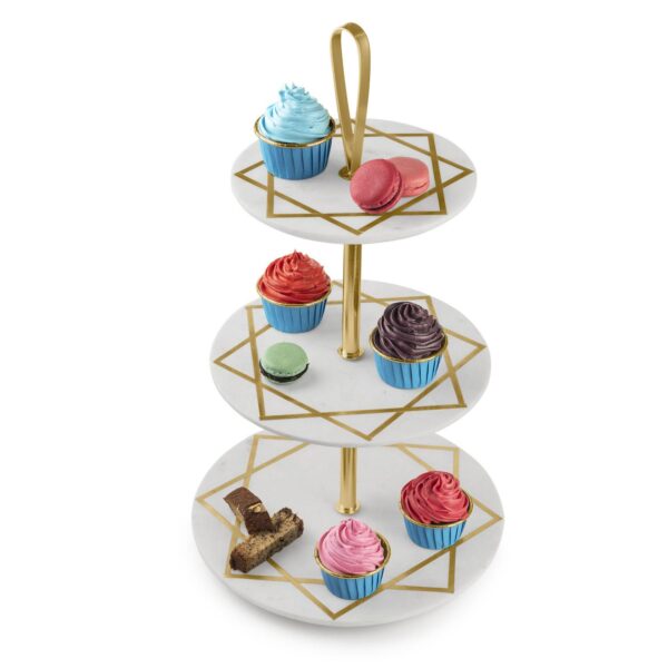 Marbella Three Tier Marble Cake Stand - Large