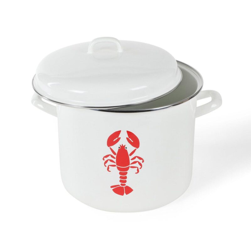 Martha Stewart 16-Quart Enameled Steel Lobster Print Stock Pot with Lid - Image 2