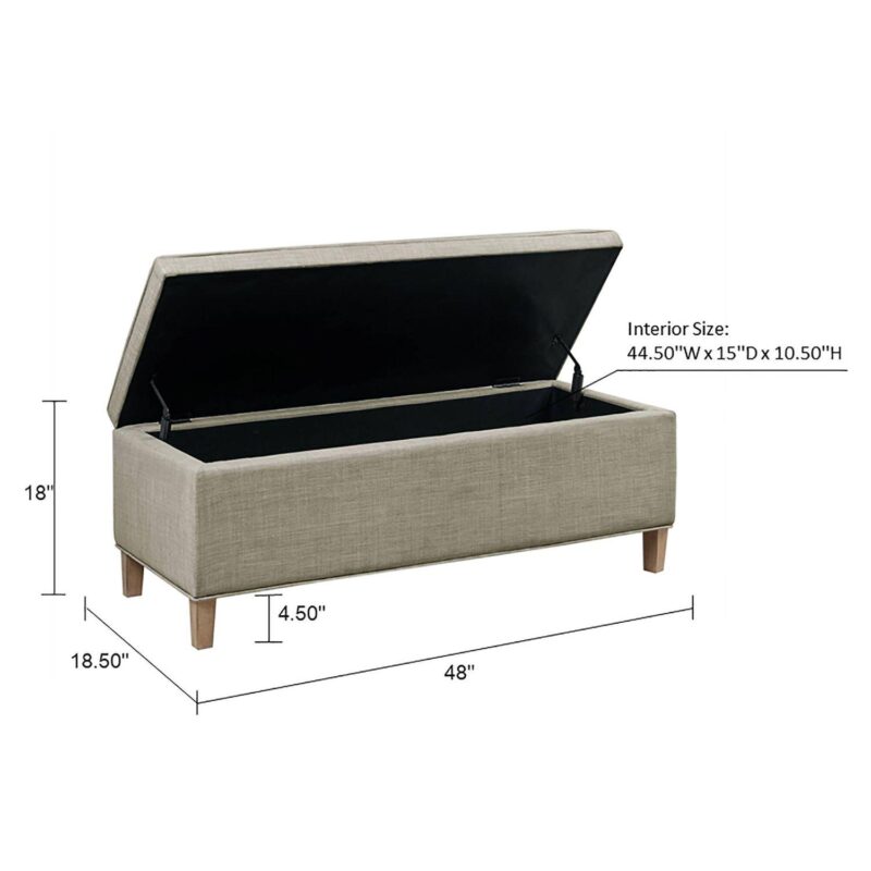Martha Stewart Caymus Upholstered Storage Ottoman - Image 10