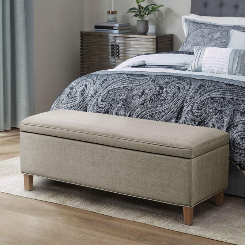 Martha Stewart Caymus Upholstered Storage Ottoman - Image 2