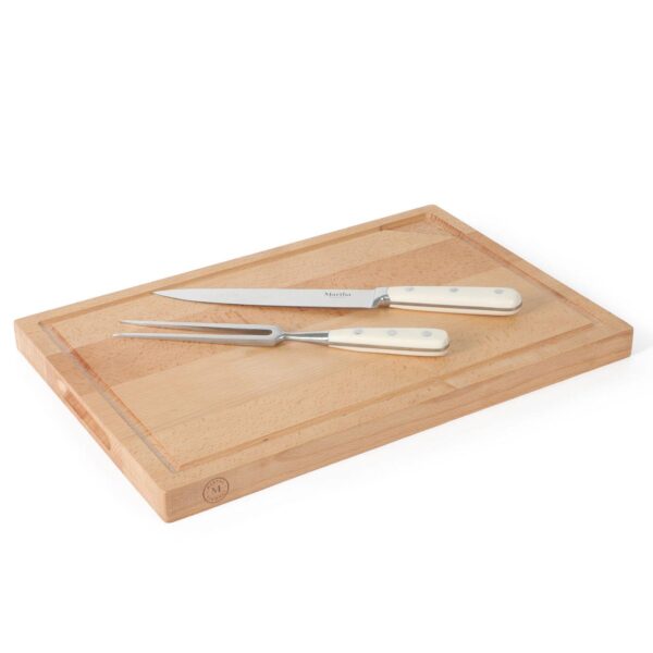 Martha Stewart Goswell 3-Piece Carving Set with Beech Wood Cutting Board