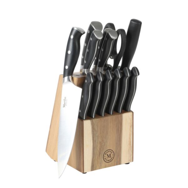 Martha Stewart Greeley 14-Piece Cutlery Set with Wood Block