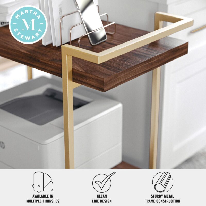 Martha Stewart Liam 2-Tier Mobile Office Storage and Printer Cart - Image 5