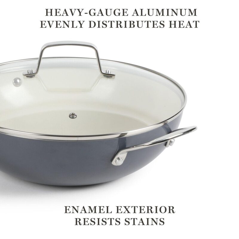 Martha Stewart Lockton 12 in. Ceramic Nonstick Multipurpose Wok Frying Pan - Image 10