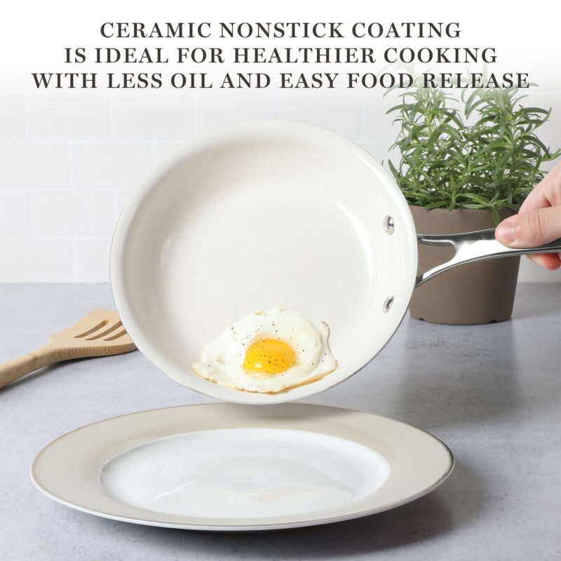 Martha Stewart Lockton 12 in. Ceramic Nonstick Multipurpose Wok Frying Pan - Image 7
