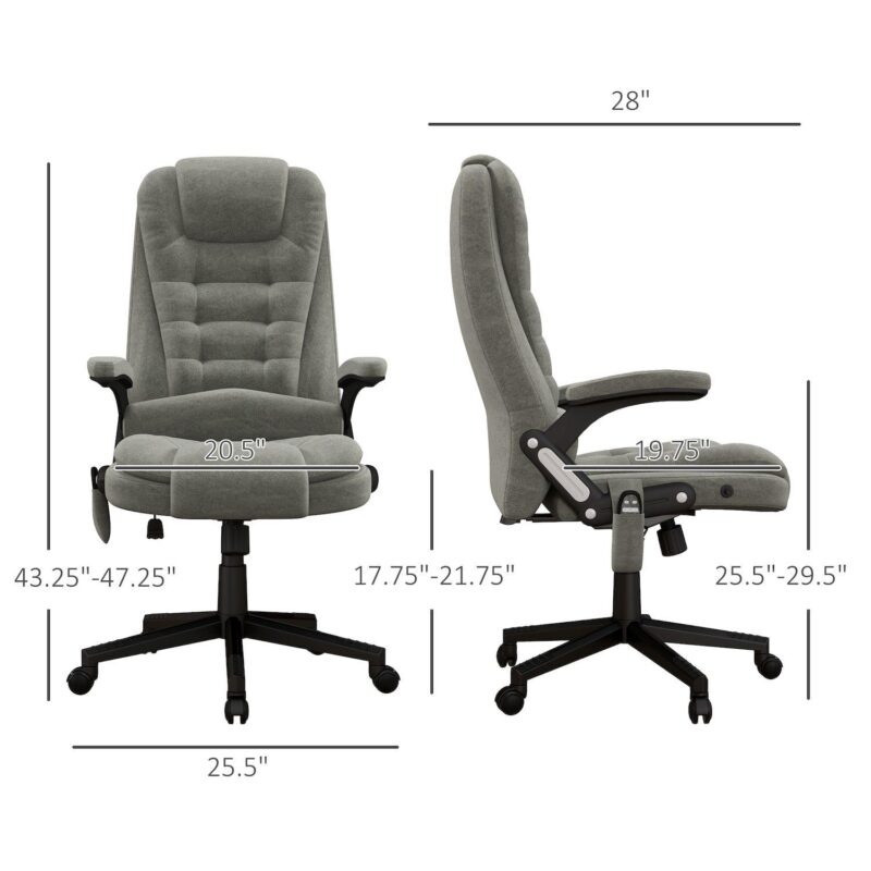 Massage Office Chair With 6 Points Heat Velvet Executive Office Chair - Image 3