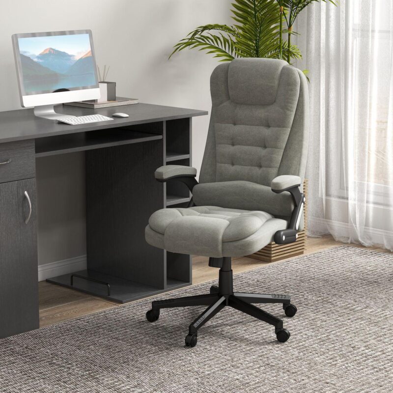 Massage Office Chair With 6 Points Heat Velvet Executive Office Chair - Image 2