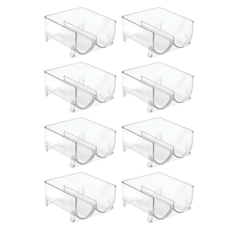 Mdesign Plastic Free-standing Stackable 2 Bottle Storage Rack, 8 Pack